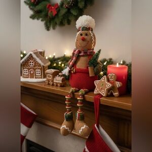 Gingerbread Boy Shelf Sitter Christmas Decoration Holiday Decor Gift